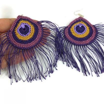 Peacock Earrings Crochet Earrings | Fashion..