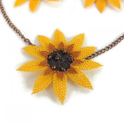 Sunflower Necklace and Earring Set ..