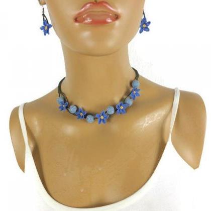 Needle Lace Necklace And Earring Set, Turkish Oya..