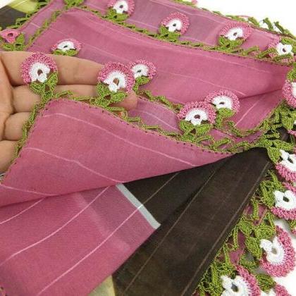  Turkish Oya scarf - Floral - Croch..