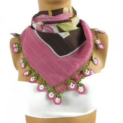  Turkish Oya scarf - Floral - Croch..