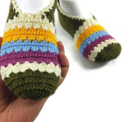 Women's Home Slippers, Crochet Slip..
