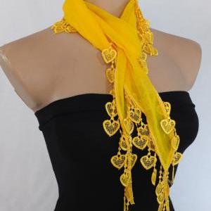 Dark Yellow Cotton Scarf, Woman Fashion Scarf,..