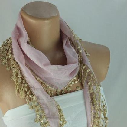Powder pink scarf, cotton scarf, co..