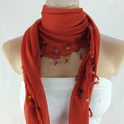 Scarf with cyrstal beads, Square he..