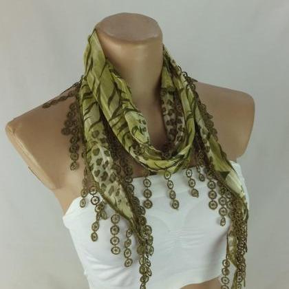 Green chiffon scarf, fashion scarf,..