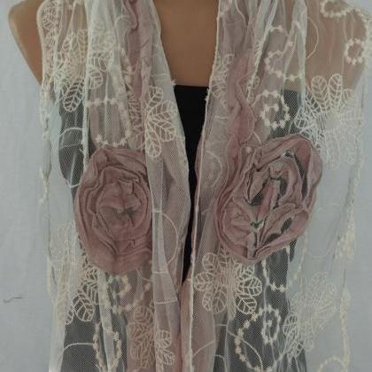 Woman Fashion Scarf , Tulle And Cotton Scarf,..