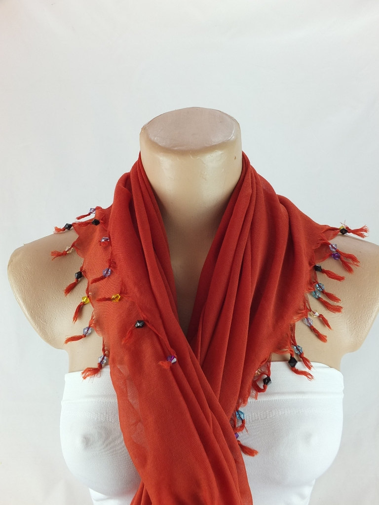 Scarf with cyrstal beads, Square head scarf,traditional Turkish scarf shawl, Fabric shawl, Christmas gift for her,