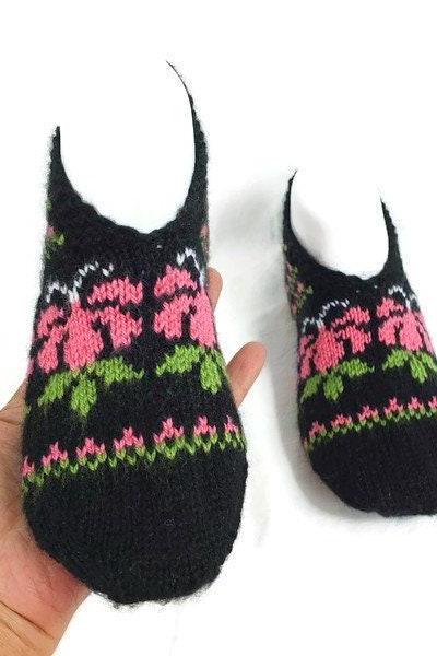 Women&amp;amp;#039;s Black Home Slippers, Crochet Slipper Socks, House Shoes Women, Adult Slippers, Christmas Gift For Her